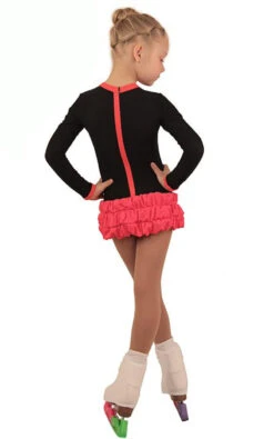 IceDress Figure Skating Dress - Thermal - Buff (Black With Hot Coral) -SkateHaven Store 62a720d7c3d0 74866 22865.1582487605