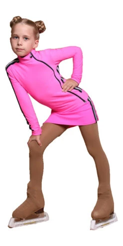 IceDress Figure Skating Jacket - Thermal - Olympus (Hot Pink With Black Lamps) -SkateHaven Store 635d7ed5f6db 17954 30931.1601477577