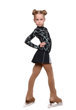 IceDress Figure Skating Outfit - Thermal - Rock Star (Black With Silver And Rhinestones) -SkateHaven Store 64761fc7a31c 39079.1600954781