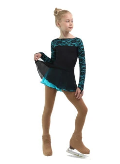 IceDress Figure Skating Dress - Thermal - Harmony (Black With Turquoise) -SkateHaven Store 654d2613950f 80993 23999 13418.1582531236