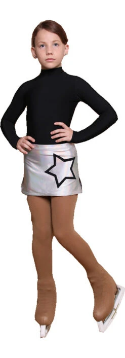IceDress - Figure Skating Skirts - Neon Sky (Silver With Black) -SkateHaven Store 699aef116491 54832.1601464369