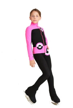 IceDress Figure Skating Outfit - Thermal - Bubble Gum (Black, Hot Pink) -SkateHaven Store 6 41898.1601040414