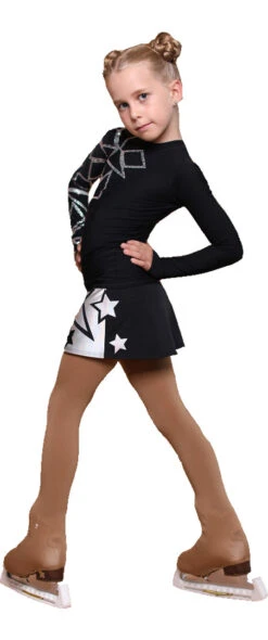 IceDress - Figure Skating Skirts - Rock Star (Silver With Black) -SkateHaven Store 6df816f8a111 02631.1601464384