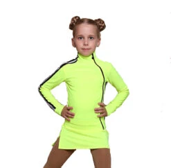 IceDress Figure Skating Skirt - Thermal - Olympus (Lime With Black Lamps) -SkateHaven Store 6e989f9be298 82973 94703.1668546556