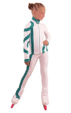 IceDress Figure Skating Outfit - Thermal - Cross-Roll (White With Emerald) -SkateHaven Store 7012346c7363 80798 61124 61529.1582430504