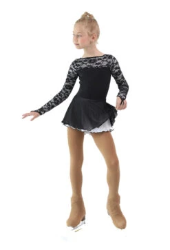 IceDress Figure Skating Dress - Thermal - Harmony (Black With White) -SkateHaven Store 749d5acf2863 39769 89864.1582446246