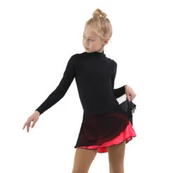 IceDress - Figure Skating Skirts - Harmony (Black With Hot Coral ) -SkateHaven Store 77c5e0d4828f 07689 73262.1582455089
