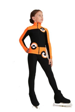 IceDress Figure Skating Outfit - Thermal - Bubble Gum (Black, Fluorescent Orange) -SkateHaven Store 794fb2e22463 22543.1600954783