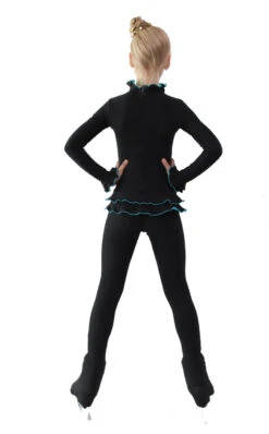 IceDress Figure Skating Outfit - Thermal - Minx (Black With Turquoise) -SkateHaven Store 7 49183 06677 88695.1582510784