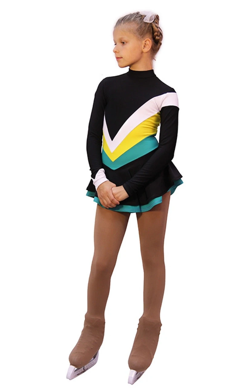 IceDress Figure Skating Dress - Thermal - Camel Spin (White, Yellow, Mint) 8 IceDress Figure Skating Dress - Thermal - Camel Spin (White, Yellow, Mint) - Image 6