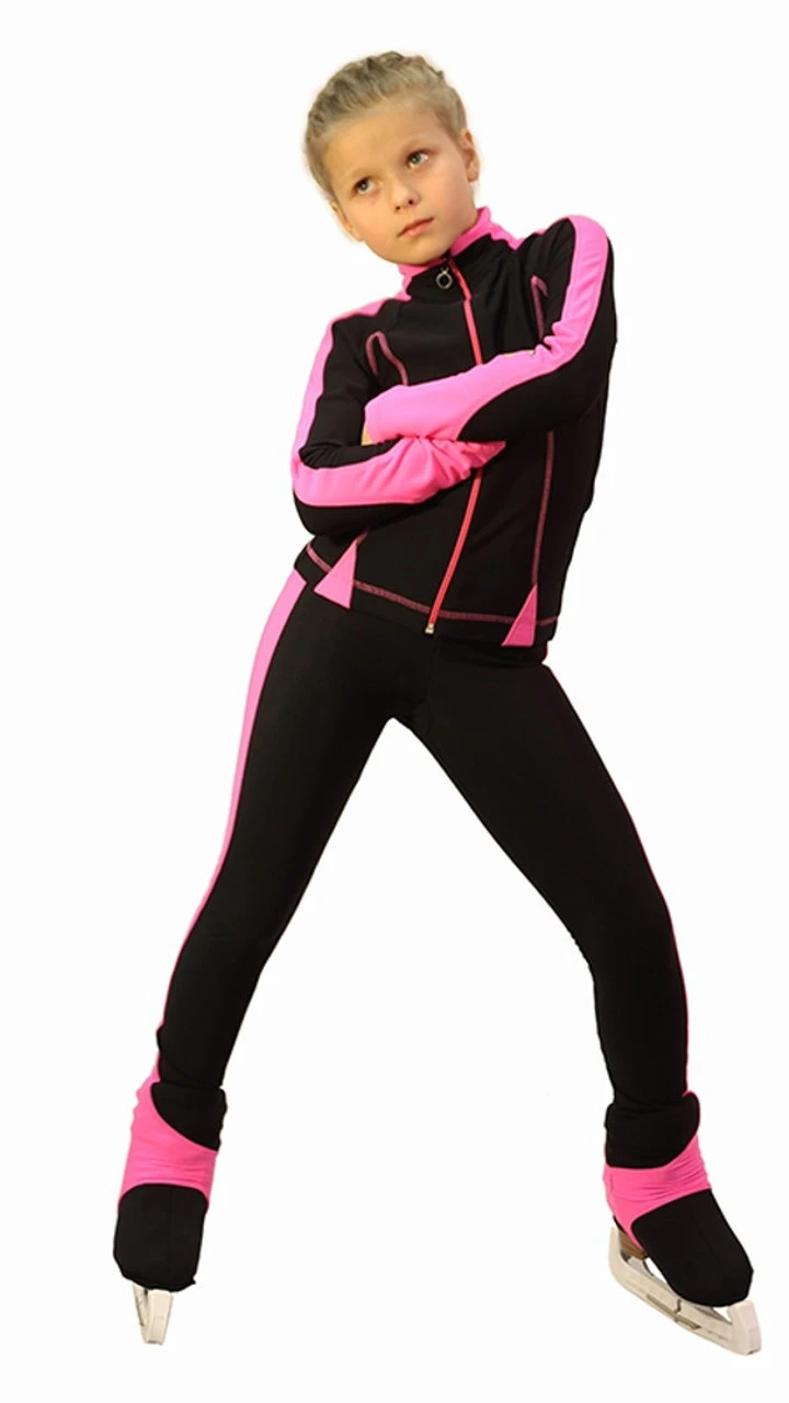 IceDress Figure Skating Thermal Pants -Bracket (Black With Pink Line) 4 IceDress Figure Skating Thermal Pants -Bracket (Black With Pink Line) - Image 2