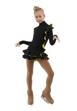 IceDress Figure Skating Dress - Thermal - Flamenco (Black With Yellow) -SkateHaven Store 7f6e23f4ce04 64993 87764 79227.1582510590