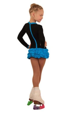 IceDress Figure Skating Dress - Thermal - Buff (Black With Blue) -SkateHaven Store 8804391bee2c 03695 72531.1582430636
