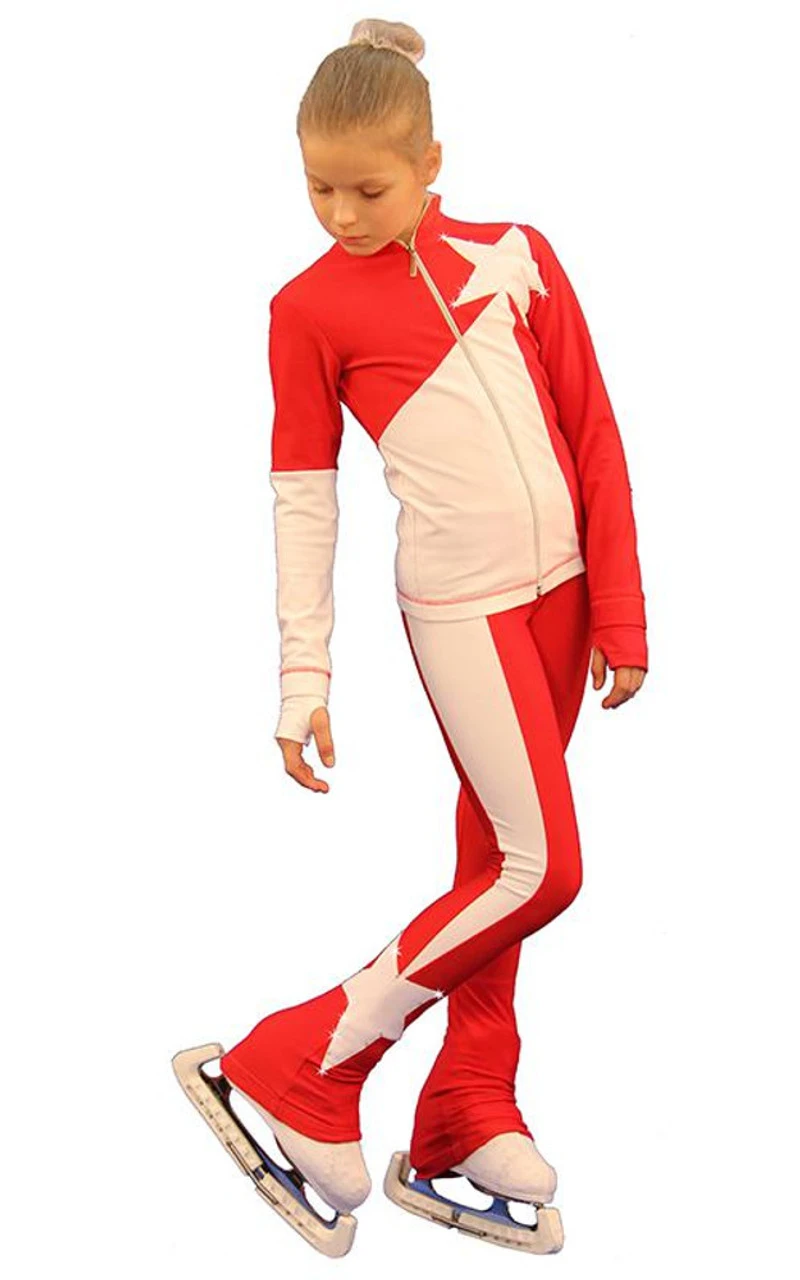 IceDress Figure Skating Outfit - Thermal - Space (Red With White) 4 IceDress Figure Skating Outfit - Thermal - Space (Red With White) - Image 2