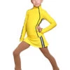 IceDress Figure Skating Outfit With Skirt - Thermal - Olympus (Yellow With Black Lamps) -SkateHaven Store 896c1605a4a8 81693.1600954796