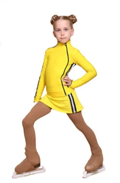 IceDress Figure Skating Skirt - Thermal - Olympus (Yellow With Black Lamps) -SkateHaven Store 896c1605a4a8 81693 13396.1601493934