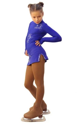 IceDress Figure Skating Dress - Thermal - Super Star (Cornflower Blue With Rhinestones) -SkateHaven Store 8b7d75168400 56352 46255 62904.1582430803