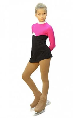 IceDress Figure Skating Dress - Thermal - Todes (Fuchsia, Black And White)