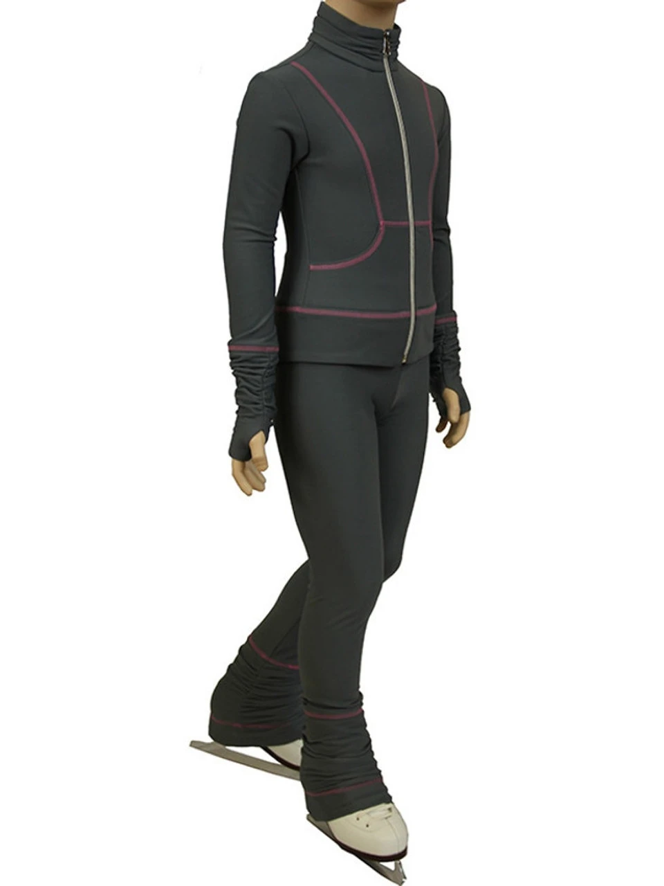 IceDress Figure Skating Thermal Jacket - Drape (Gray) 3 IceDress Figure Skating Thermal Jacket - Drape (Gray)