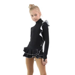 IceDress Figure Skating Dress - Thermal - Flamenco (Black With White) -SkateHaven Store 959036f575e2 30354 88809 06638.1582512135