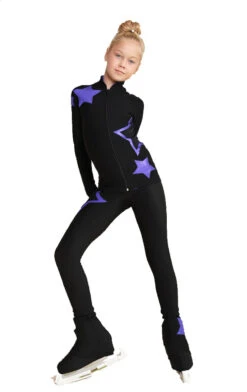 IceDress Figure Skating Pants - Thermal - Star Sky (Black With Purple) -SkateHaven Store 95b33bfabbdd 33967 06302 77319.1601498570