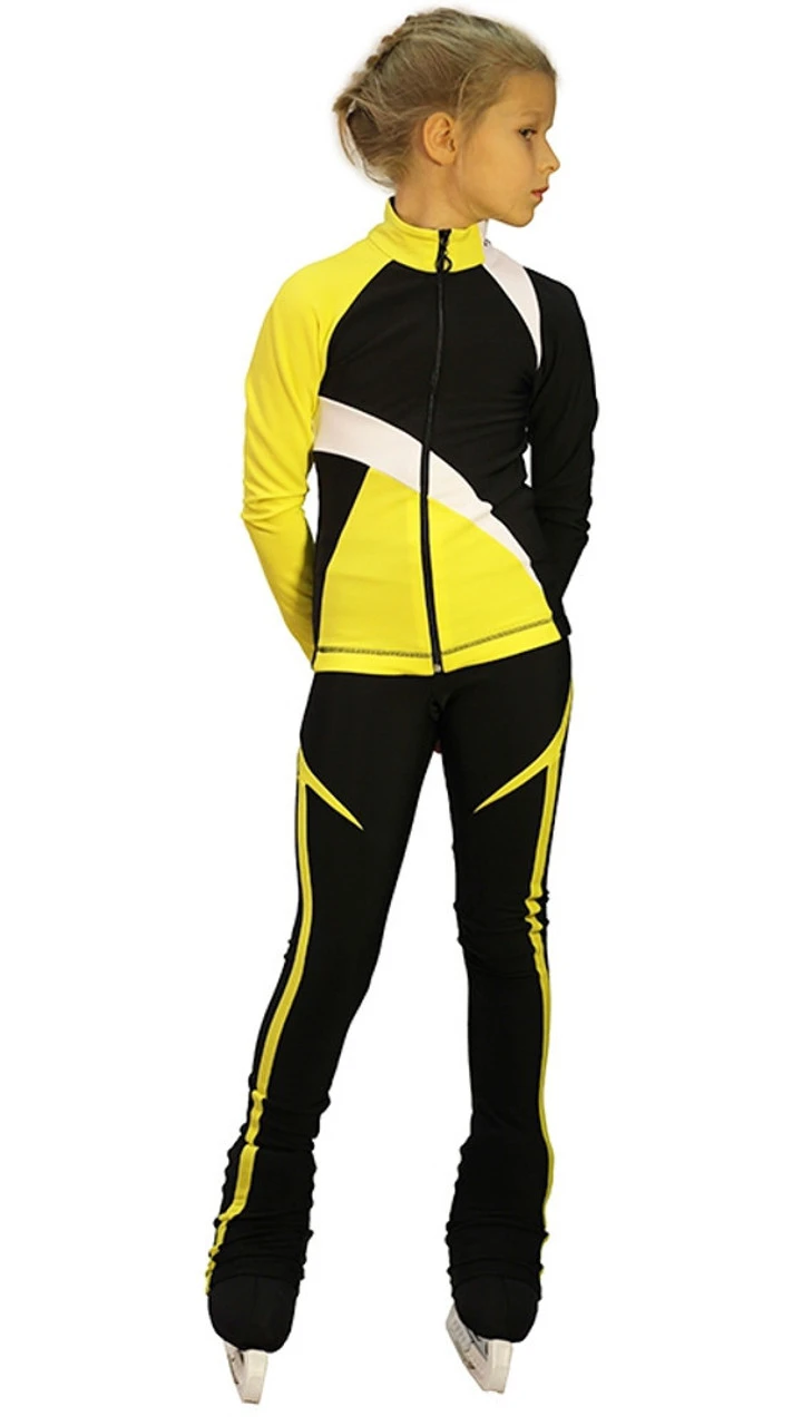 IceDress - IceDress Figure Skating Outfit - Thermal - Split (Yellow) 3 IceDress - IceDress Figure Skating Outfit - Thermal - Split (Yellow)