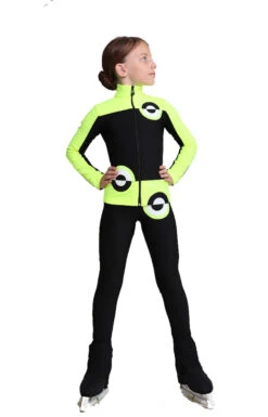 IceDress Figure Skating Pants - Thermal - Bubble Gum (Black, Fluorescent Lime) -SkateHaven Store 9b23ef575876 57681 59836 63385.1601498553