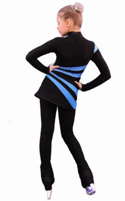 IceDress Figure Skating Dress-Thermal - Oriental 3 (Black And Blue)