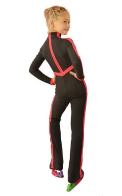 IceDress - Figure Skating Training Overalls - Sport Style (Dark Gray With Coral) -SkateHaven Store 9e7d2531c277 31427 21344 74101.1582432760