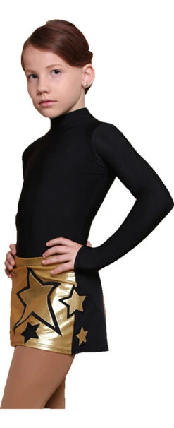 IceDress - Figure Skating Skirts - Rock Star (Gold With Black) -SkateHaven Store 9f258bd92451 13976.1601464396