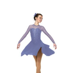 Jerry's Ice Skating Sweetheart Dance Dress - Solitaire Style F22016 -SkateHaven Store D22016R Purple Mist Front 33187.1662644002
