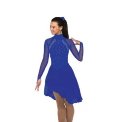 Jerry's Ice Skating High Neck Dance Dress - Solitaire Style F22017 -SkateHaven Store D22017R Royal Front 17468.1662645051