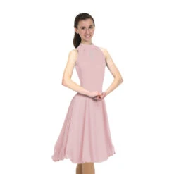 Jerry's Ice Skating Keyhole Dance Dress - Solitaire Style F22018 -SkateHaven Store D22018P Cameo Pink Front 65204.1662646025
