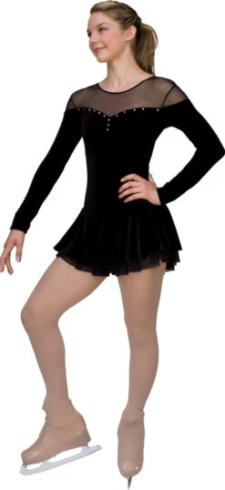 ChloeNoel DLV04 Velvet Double Layer Mesh Skirt Dress (Black) -SkateHaven Store DLV04 BB small 14378.1656414198