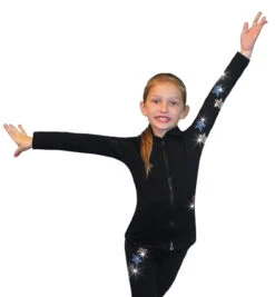 Ice Skating Jacket With "USA Spiral Stars" Rhinestuds Design