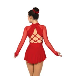 Jerry's Ice Skating Strappy Back Dress - Solitaire Style F22002 -SkateHaven Store F22002P Red Back 55544.1676681008