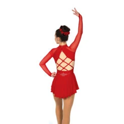 Jerry's Ice Skating Strappy Back Dress - Solitaire Style F22002 -SkateHaven Store F22002R Red Back 14892.1676681008