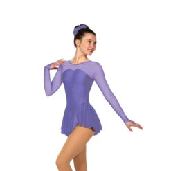 Jerry's Ice Skating Sweetheart Dress - Solitaire Style F22007 -SkateHaven Store F22007P Smoky Purple Front 20802.1662555929
