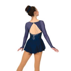 Jerry's Ice Skating Sweetheart Dress - Solitaire Style F22007 -SkateHaven Store F22007R Navy Back 96878.1662555929