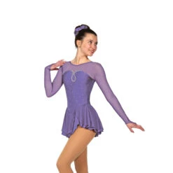 Jerry's Ice Skating Sweetheart Dress - Solitaire Style F22007 -SkateHaven Store F22007R Smoky Purple Front 42419.1662555929