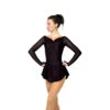 Jerry's Ice Skating Soft Ruched Dress - Solitaire Style F22011 -SkateHaven Store F22011P Black Tone C Front 00435.1662638499