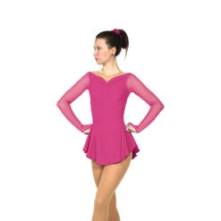 Jerry's Ice Skating Soft Ruched Dress - Solitaire Style F22011 -SkateHaven Store F22011P Rose Tone C Front 11049.1662638499