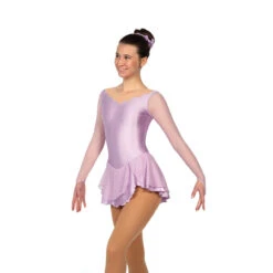 Jerry's Ice Skating Scalloped Sweetheart Dress - Solitaire Style F22014 -SkateHaven Store F22014P Lilac Tone C Front 04728.1662642129