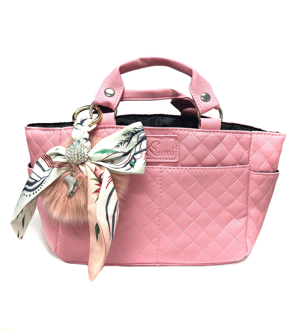 Kami-So Ice Skating Rink Tote - (Baby Pink) With Bow Keychain (Pink) 3 Kami-So Ice Skating Rink Tote - (Baby Pink) With Bow Keychain (Pink)