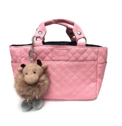 Kami-So Ice Skating Rink Tote - (Baby Pink) With Sassy Skater Keychain (Rose Taupe)