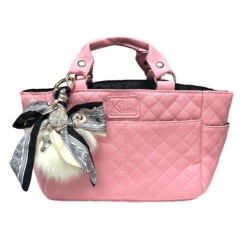 Kami-So Ice Skating Rink Tote - (Baby Pink) With Bow Keychain (White)