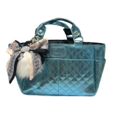 Kami-So Ice Skating Rink Tote - (Aquamarine) With Bow Keychain (Beige)