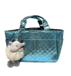 Kami-So Ice Skating Rink Tote - (Aquamarine) With Sassy Skater Keychain (Grey)