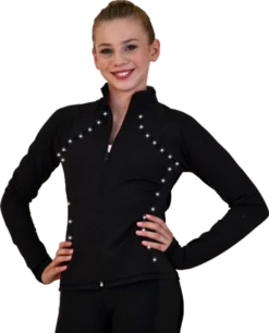 ChloeNoel JS08 Supplex Rider Style Figure Skating Jacket -SkateHaven Store JS08 BB crystals web 76172.1666907381