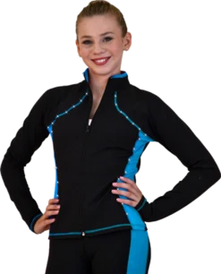ChloeNoel JS08 Supplex Rider Style Figure Skating Jacket -SkateHaven Store JS08 TQ crystals web 45698.1666907381